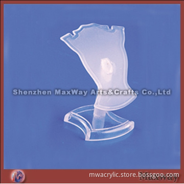 Write foot-like acrylic/lucite jewelry/necklace/bracelet display/holder stand